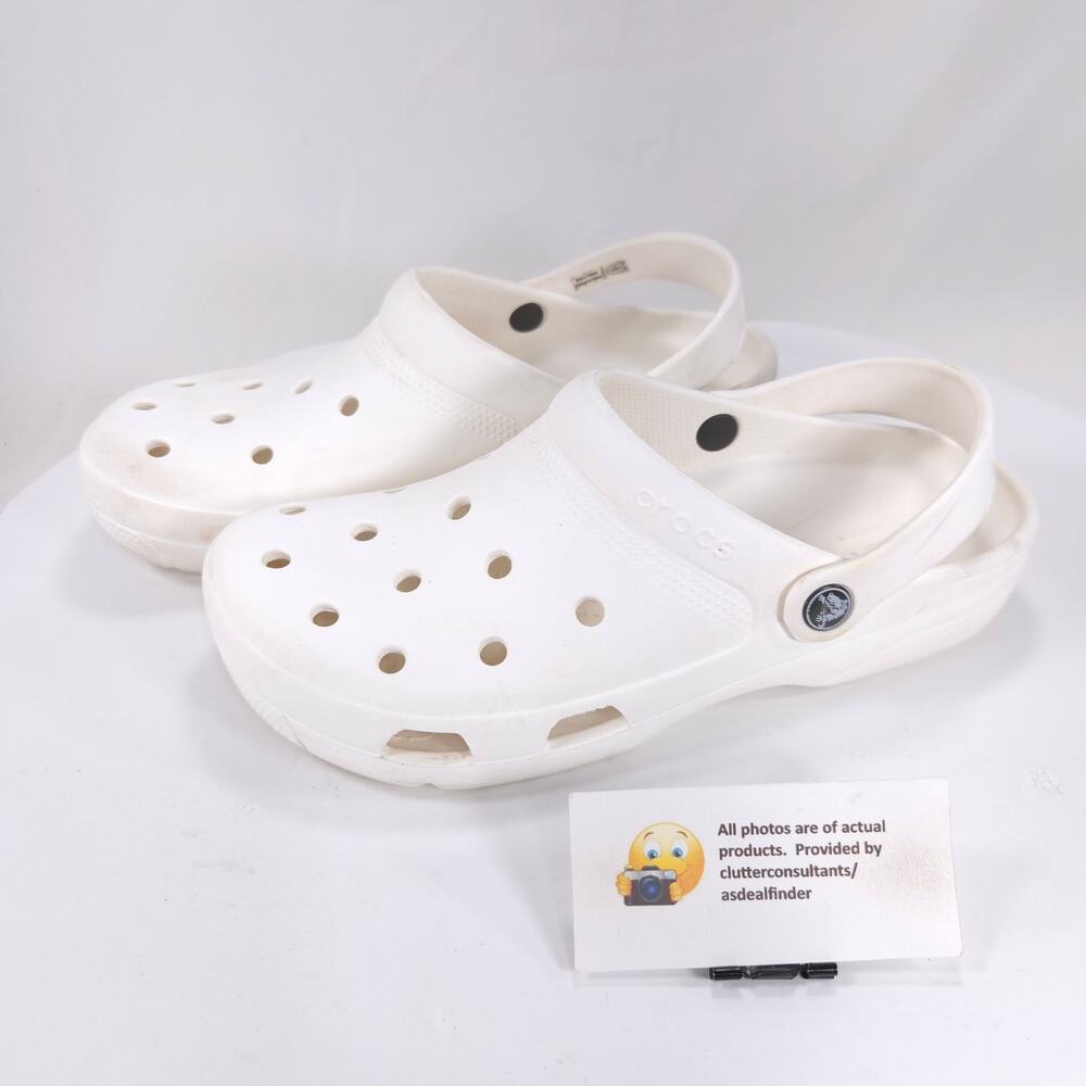 Crocs Classic Casual Slip On Comfort Mule Clog Womens Size 11 Mens 9 White